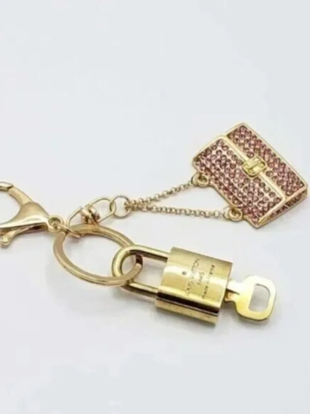 LV Gold Padlock 🔑 Authentic Louis Vuitton Charm + Unbranded Bag Keychain